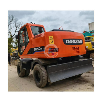 Second Hand Doosan 15 Ton Hydraulic Backhoe Wheel Excavators with High Quality Tyres