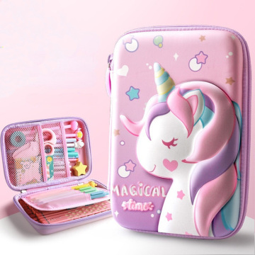 Cute Cartoon Unicorn EVA Pencil Case for School