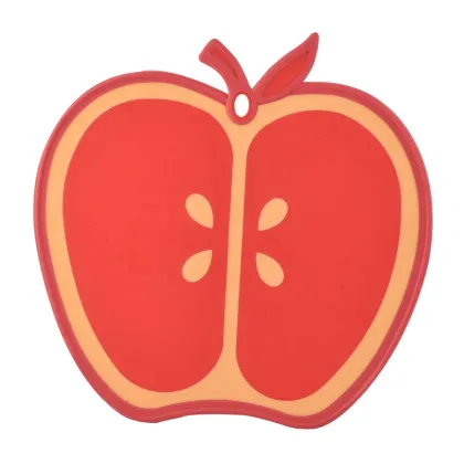 Colorful Plastic Apple Shape PE Cutting Board for Kitchen