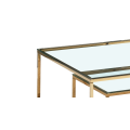 mesa de sofá de vidrio de dos niveles