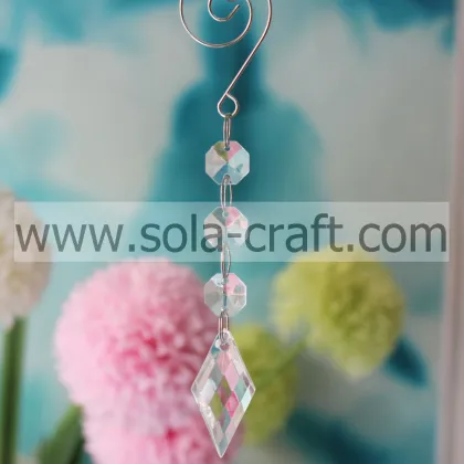 Kinds of 15CM Clear Plastic Acrylic Full Cut Kite Lamp Beaded Garland Prism