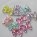 Novel Clear Transparent Cute Butterfly Bowknot Resin Flat Back Cabochon Colorful Beautiful Loose Beads for Decoration DIY