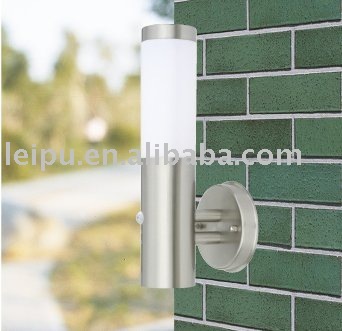 stainless steel outdoor wall light with motion detector