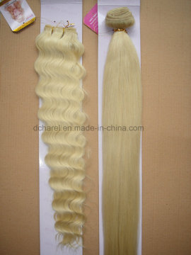 Natural Blonde Curly 100% Human Hair Weaving Extensions