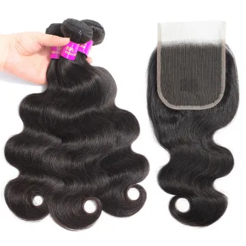 22 Inch 7A 8A Grade Cuticle 100% Remy Body Wave Malaysian Virgin Hair With Silk Base Swiss Lace Closure