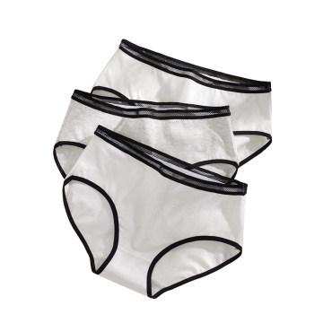Wholesale Women's Underwear: Solid Color Girl's Cotton Panties, Openwork Design, Mid Waist, Large Size, Perfect for Students