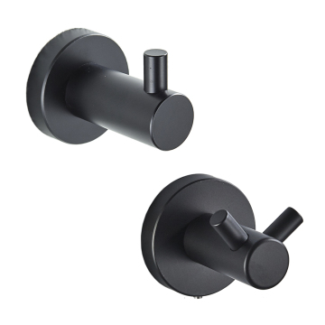 High Quality Black Round Hook Stainless Steel Bathroom Wall Mounted Robe Hook Hanger