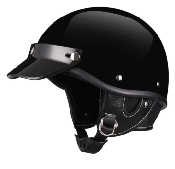 Half Face Motorcycle Helmet with Double Mirrors and Inner Visor
