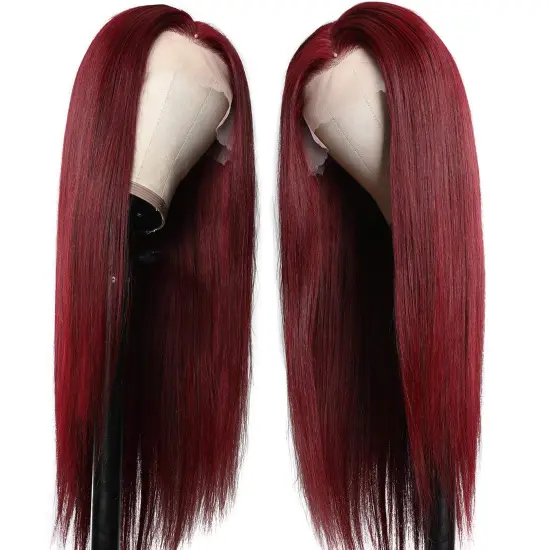 Shmily 99J Red Colored Raw Indian Virgin Human Hair Hd Full Lace Frontal Wig Vendor Lace Front Wig Human Hair For Black Women