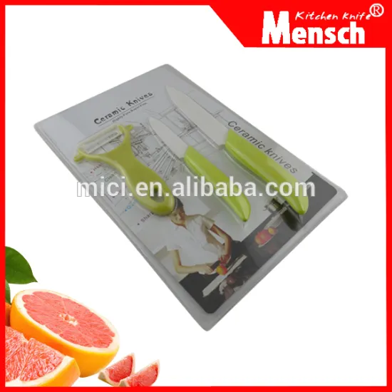 3 pcs soft handle ceramic knife in safe package