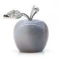 Серый агат 1.0 -дюймовый вырезанный полированный драгоценный камень Apple ремесла дома подарки подарки мама подруга