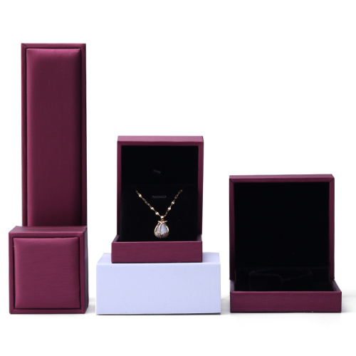Custom Luxury Velvet Purple PU Leather Jewelry Box