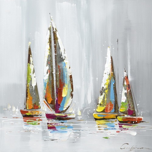 Seascape Sail Boats Metal Art