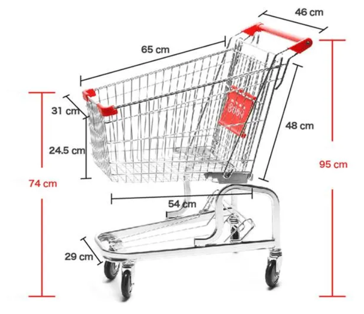Asian Metal Shopping Trolley for Supermarket