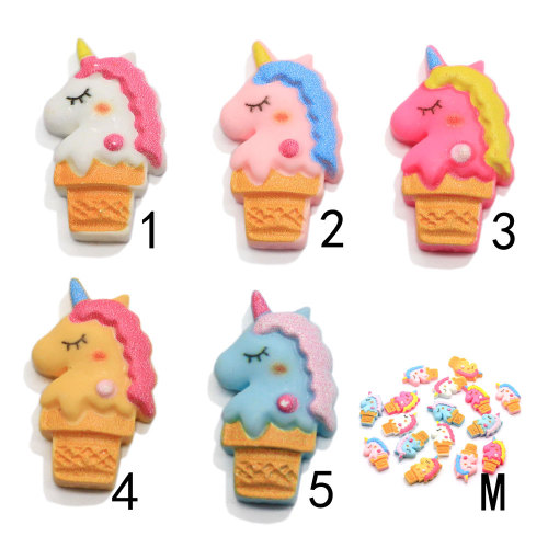 Mignon cheval planaire résine Flatback Cabochons dessin animé cheval Slime charmes Miniature maison de poupée Cupcake ornements Scrapbooking bricolage