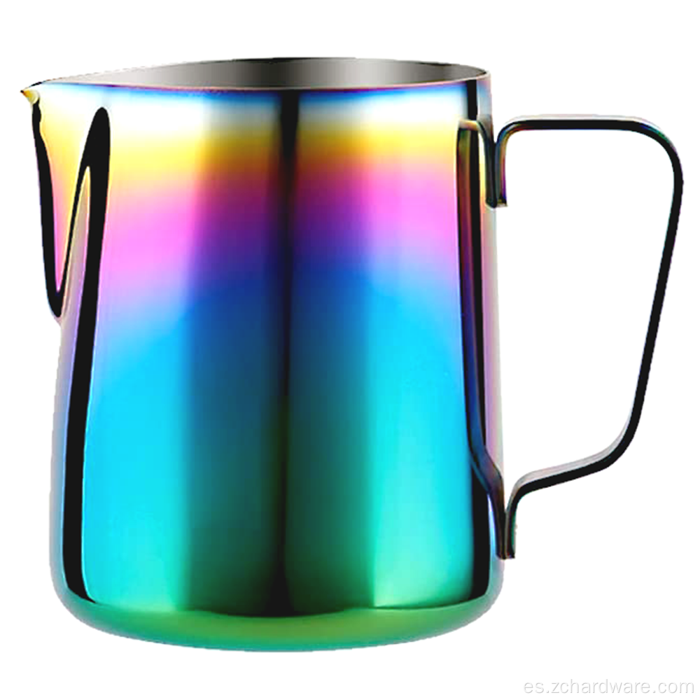 Colorida jarra de leche de café de acero inoxidable