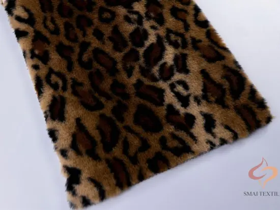 Long Plush With Leopard Printing