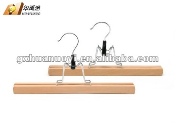 Wooden skirt hangers/pant hanger with metal clips / wooden shirt rack