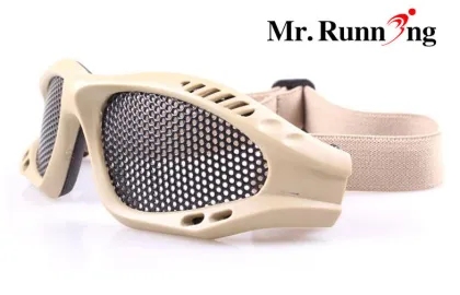 Plastic Military Gray Nylon Frame Goggle , Combat Shooting Glasses