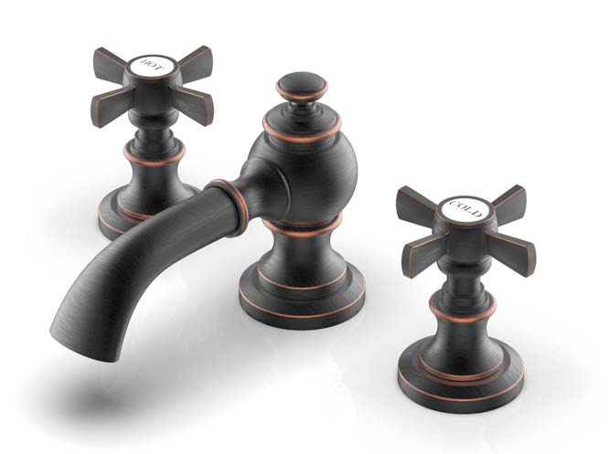 Matte Black Two Handle Cross Handle Bathroom Faucet