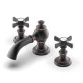 Matte Black Two Handle Cross Bathroom Faucet