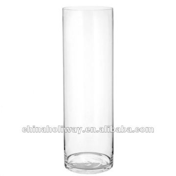 Cylindrical glass vase, tall glass florals vase