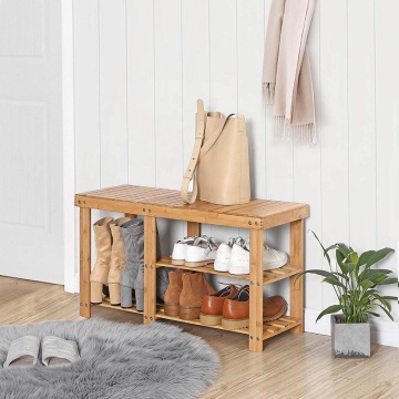 Morden 3 Tier Bamboo Shoe Bench Rack