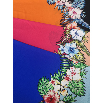 Border Flower Polyester Bubble Crepe Printing Fabric