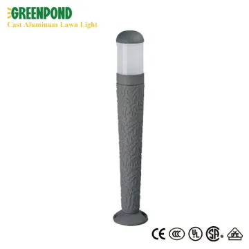 Cast Aluminum Lawn Lamp with Patterned Body