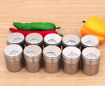 Stainless Steel Condiment Containers with Adjustable Holes