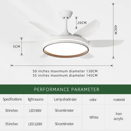 Modern LED Decorative Ceiling Fan with Light and Remote Control - Fans Home Appliances