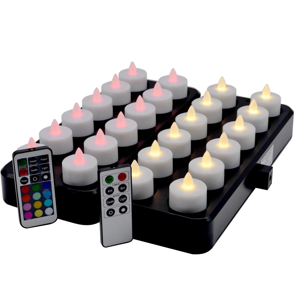 Color de control remoto Cambio de té recargable Velas de luz