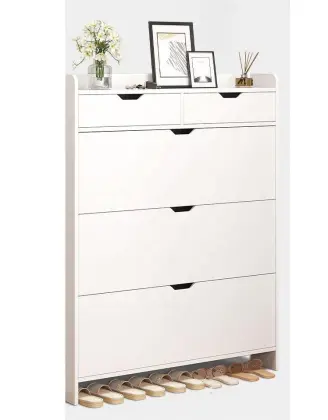 Ultra-Thin Shoe Cabinet: A Simple Wooden Entry Door Solution for Porch Partition