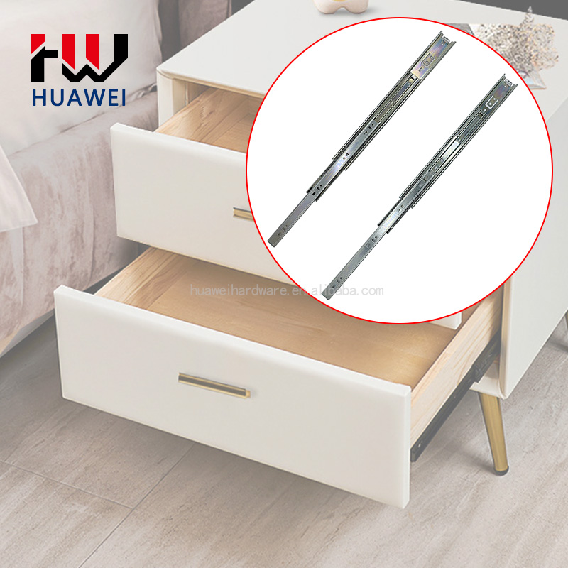 HUAWEI 45mm Elasticity Drawer Slide Railing Stopper Soft Close Push Open Drawer Slides Runners Soft Close Concealed Slide5