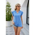 elegant Short Sleeve Tops Women Blouse Shirt