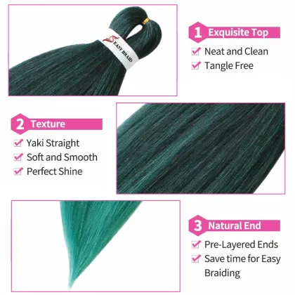 Easy Pre Stretched Braiding Hair Synthetic Crochet Hair Extensions Professional Low Temperature Fiber easy braid hair braiding