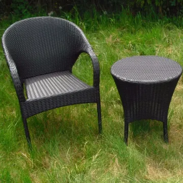 Cheap Rattan Balcony Table and Chair Set for Garden and Cafe