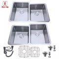 Retangular R25 Undermount Double Bowl For Kitchen Design