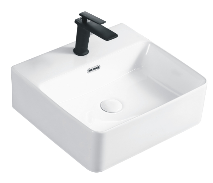 Bacino di controsoffitto per bagno in ceramica bianca