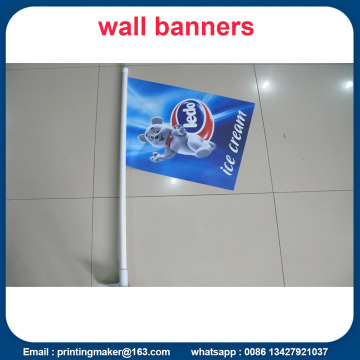 Custom Wall Mounted Shop Front Flags With Pole