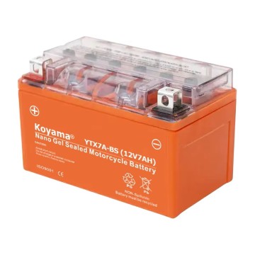 Koyama mf kualiti unggul ytx7a-bs 12v7ah nano gel bateri motosikal