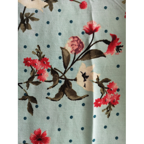 Dots Flower Rayon Challis 30S Light Printing Fabric