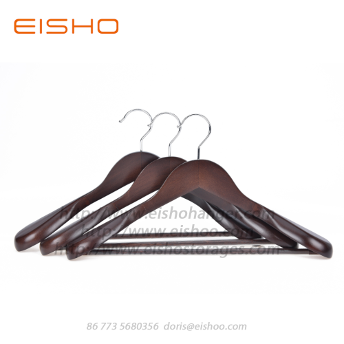 Luxury Wood Coat Hangers With Anti-slip Rubber Tube