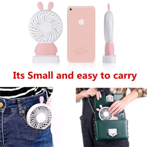 Rabbit Handheld Led Fan Summer Air Cooling Fan