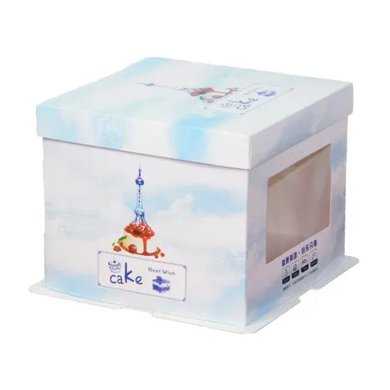 Clear Window Birthday Cake Box Paper Packaging Custom