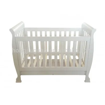 Solid Wood Material Crib Type baby crib with storage drawer