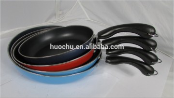 Carbon steel non stick non-stick strong frying pan cookware set curved bent bakelite handle