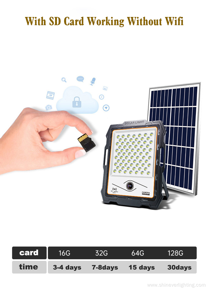 Waterproof Security Camera Monitoring Solar Flood Light