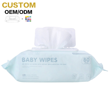 Wholesale 80Pcs Pure Water Unscented Biodegradable Organic Baby Wipes
