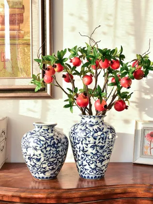 Traditional Chinese blue and white porcelain vases